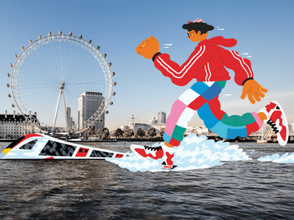 Stan running on the River Thames near the London Eye